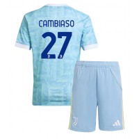 Juventus Andrea Cambiaso #27 Vonkajší Detský futbalový dres 2025-26 Krátky Rukáv (+ trenírky)